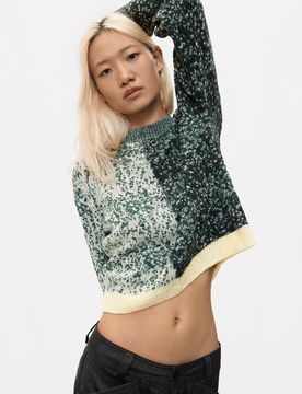 Pull en grosse maille, , Vert, XS