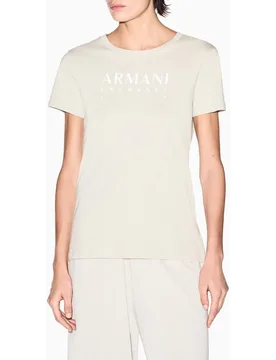 Camiseta de mujer regular fit con logo estampado - Armani Exchange - FashionsVida