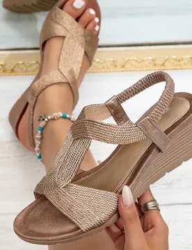 Sandalias de plataforma bohemias para mujer, suela suave de verano, nueva moda versátil de punta abierta con suela gruesa, zapatos romanos - Shein - FashionsVida