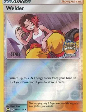 Pokemon SM Unbroken Bonds 189a/214 Welder (League Promo Alternative Art STAFF) - Pokémon - FashionsVida