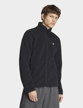 Mens Felpa Teddy Trefoil Essentials - Nero, nero nero Uomo taglia S