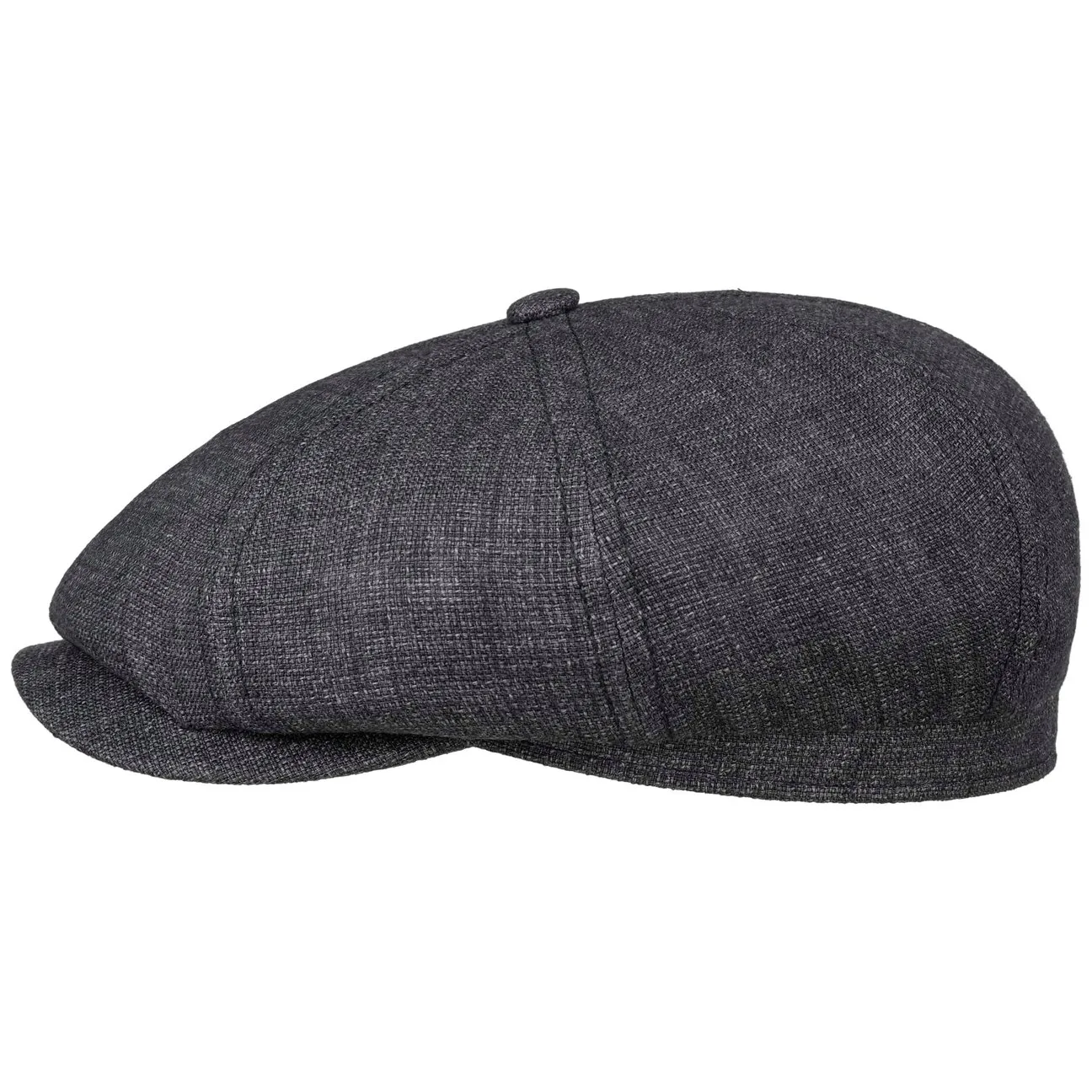 Hatteras Iverton Linen Flat Cap by - grey-mottled - Size: 57 cm - Stetson - FashionsVida