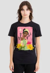 Women's The Princess & The Frog Strong Spirit With Tiana T-Shirt, Black Size: 2XL - Black - Size: 2XL