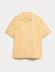 Pure Cotton Printed Shirt (6-16 Yrs) Mustard male