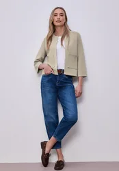 Arm Jacke im Silk-Look female Beige