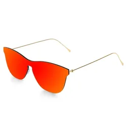 Genova Polarized Sunglasses Space Flat Revo Red Metal Gold Temple/CAT3 Men,Women