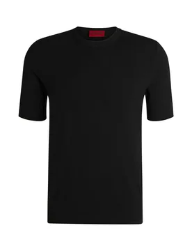 T-shirt a maniche corte Hugo nera in misto viscosa - Hugo Boss - FashionsVida