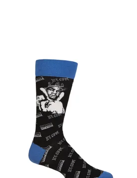 Music Collection 1 Pair Ice Cube Cotton Socks Photo One Size - Black - Size: One Size - SockShop - FashionsVida