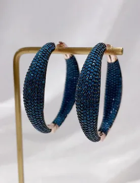 SENYU Super Luxury Turquoise Large Hoop Earrings Dubai Brides Jewelry Micro-inlay AAA Cubic Zirconia Big Heavy Circle Earring - Aliexpress - FashionsVida