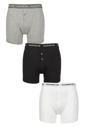 Mens 3 Pack William Button Front Cotton Boxer Shorts Assorted S - Assorted - Size: Small