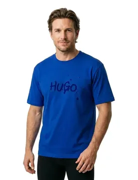 Hugo T-shirt à Manches Courtes Nierofix 10258299 Blue Open Blue XS