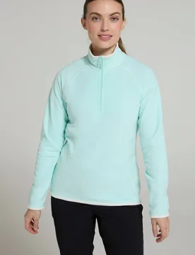 Women's Montana Sweater Breathable Microfleece Layer in Mint Size: 24 - Mint - Size: 24 - Mountain Warehouse - FashionsVida