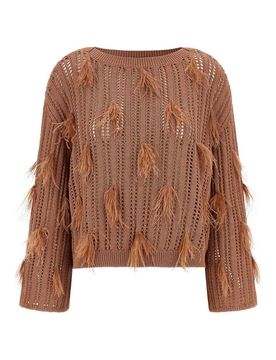 Maglione in piume di struzzo