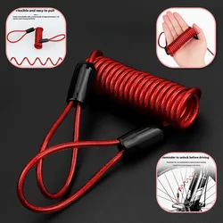 Candado de cable con cerradura para disco de motocicleta, candado de disco antirrobo de PVC para motocicleta y bicicleta, recordatorio de cable de adv