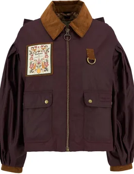 Chaqueta de mujer con cierre central de cremallera vista y mangas fruncidas abullonadas - Barbour - FashionsVida