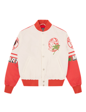 Stadium Bomber Jacket - White/Red