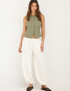 Weste mit Knöpfen Khaki XL