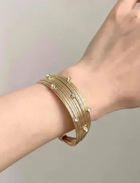 Elegant Gold Open Hand Bracelet Women's Fashion Accessory Versatile Minimalist Design French Vintage Style Wrist Jewelry - Aliexpress - FashionsVida