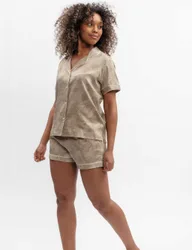 Cotton Fable and Eve Modal Printed Shortie Set Beige Mix female