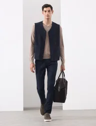 Slim Fit Performance Twill 5 Pocket Trousers Dark Navy male