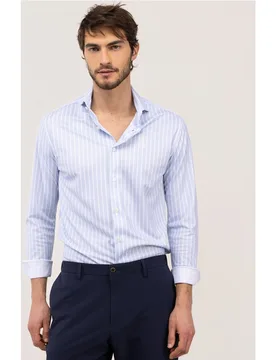 Camisa sepiia de hombre de rayas butcher - El Ganso - FashionsVida