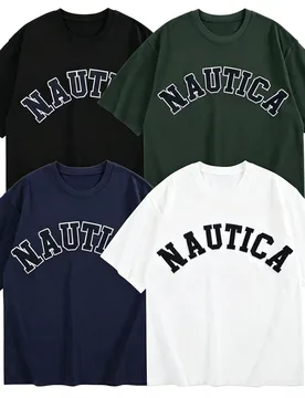 NAUTICA Arch 3D Print Men's Short-sleeve T-shirt, Crew Neck Casual T-shirt, Outdoor Streetwear, Vintage Men's Basic Top - Aliexpress - FashionsVida