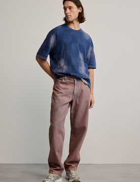 Jean uni, , Coton, Rouge, 28