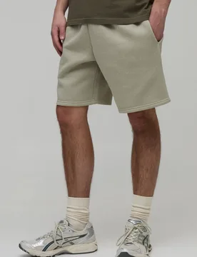 Men's Essential Relaxed Fit Jersey Short Light Khaki Size Small Light Khaki S - boohooMAN - FashionsVida