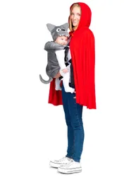 Rotkäppchen und Wolf Kostüm Babytrage Märchen rot/grau