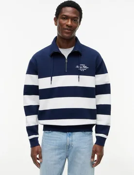 Sudadera de caballero estampada con media cremallera - Tommy Hilfiger - FashionsVida