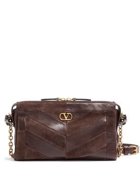Mini Panthea Small Shoulder Handbag in Suede and Nappa with Chevron Pattern