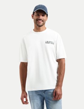 Interlock-T-Shirt mit Rückenprint Weiß XXL