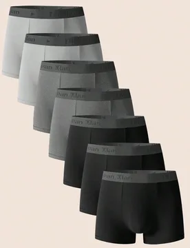 Set de 7 calzoncillos tipo bóxer simples y cómodos para hombres - Shein - FashionsVida