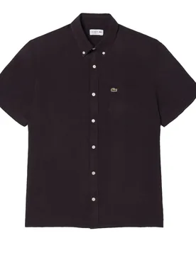 Short Sleeve Linen Shirt Brown 45 Herren - Lacoste - FashionsVida