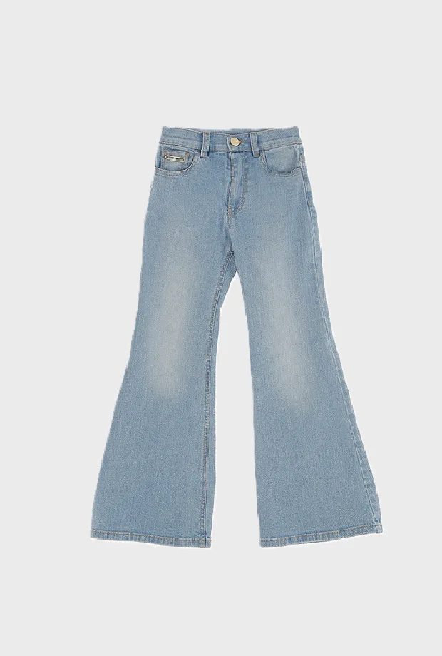 Jeans bambina blu denim - Elisabetta Franchi - FashionsVida