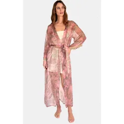 Kimono de gasa con estampado de
