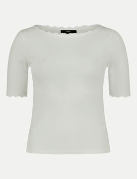 T-Shirt mit U-Boot-Ausschnitt Weiß 44