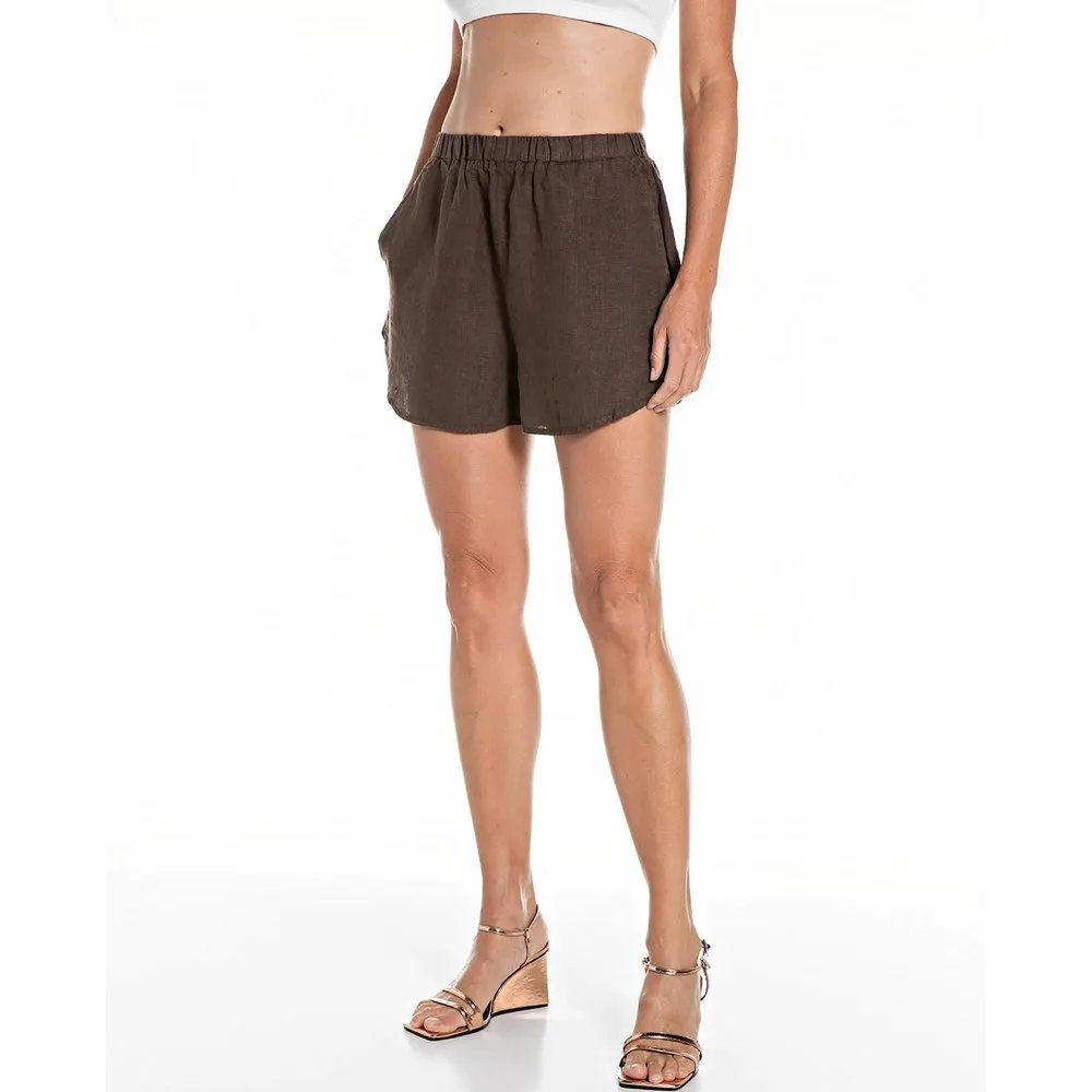 Short de mujer de lino con bolsillos - Replay - FashionsVida