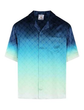Camicia in seta 'circuit monogram'