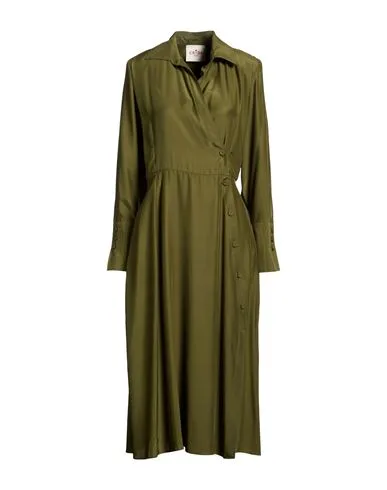 Midi-Kleid Damen Militärgrün 1 Damen - CRIDA Milano - FashionsVida