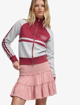 Superdry Damen Gestufter Jersey-minirock Pink - Größe: 36