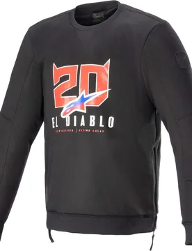 Pullover Moto FQ20 LEGIT CREW Nero Rosso Brillan taglia S - Alpinestars - FashionsVida