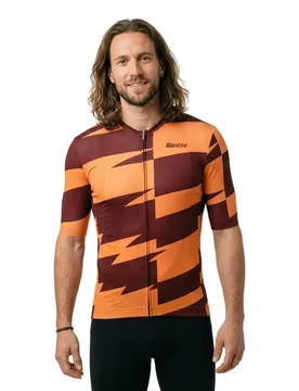 Maglia A Maniche Corte Furia Smart Burgundy - Santini - FashionsVida