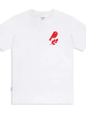 Matt Sewell Mens Red Bird Tee - White - Silverstick + Matt Sewell - FashionsVida