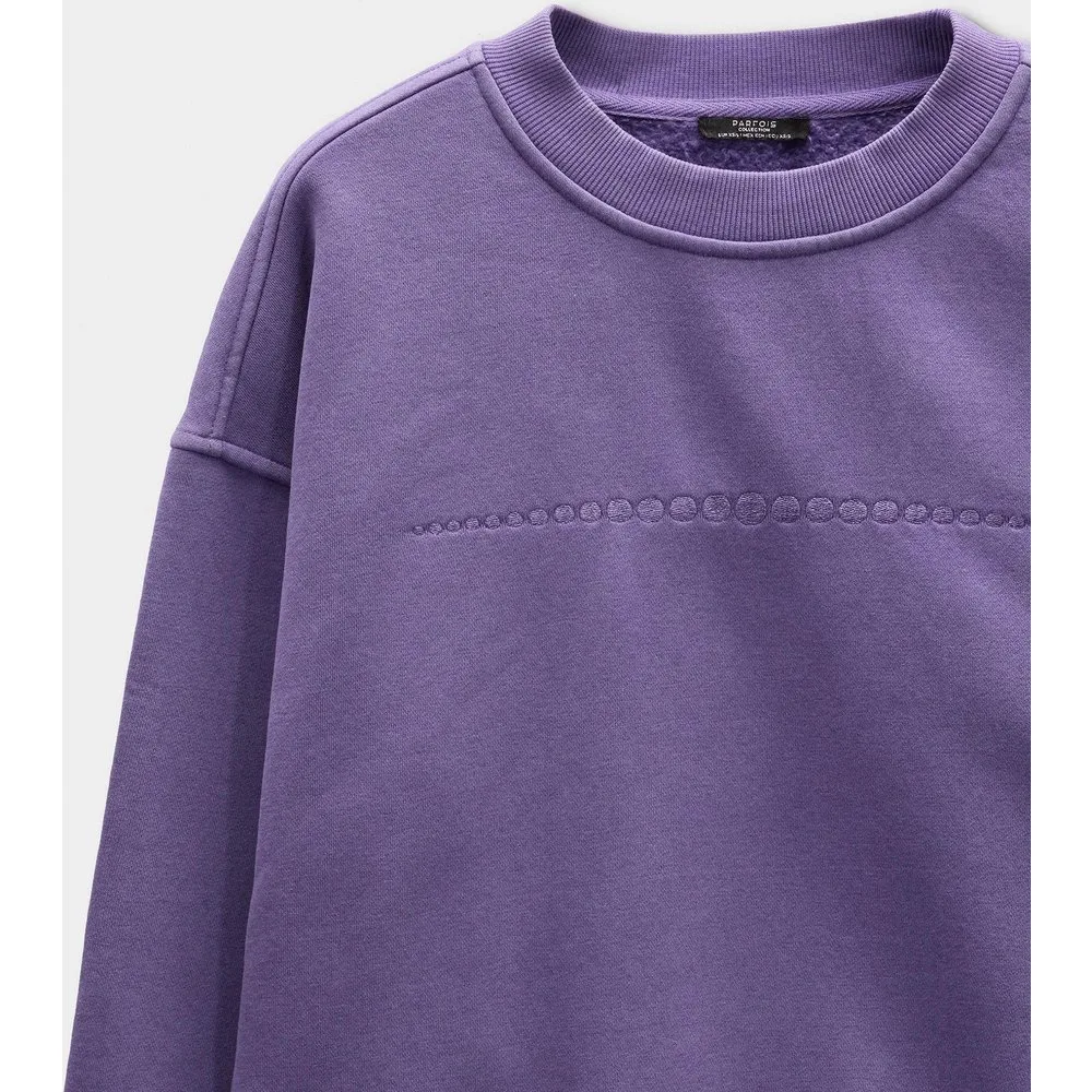 Sudadera de mujer sin capucha con detalle frontal bordado - Parfois - FashionsVida