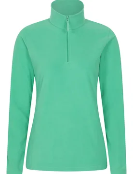Camber' Womens Striped Fleece Top Half Zip Quick Dry Breathable Sweater Green - Size Medium - Mountain Warehouse - FashionsVida
