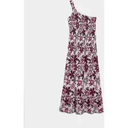 Vestido midi estampado asimetrico