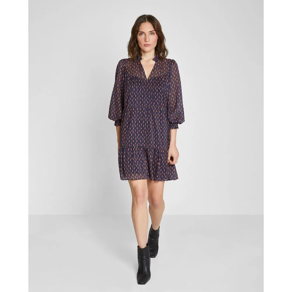 Vestido corto fluido de manga francesa - Trucco - FashionsVida
