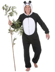 Panda-Herrenkostüm schwarz-weiss