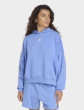 Womens Felpa Con Cappuccio 3 Stripes Studio - Blu, blu blu Donna taglia XL